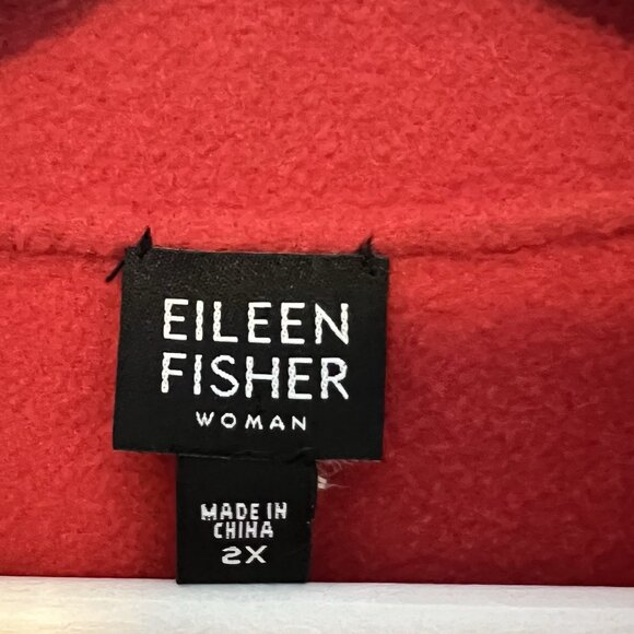 Eileen Fisher Wool Cashmere Jacket Coat Women’s Size 2X Red Buttons Pockets - Picture 3 of 10